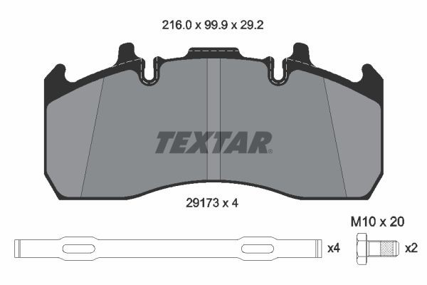 Купить 2917301 Textar Колодки тормозные