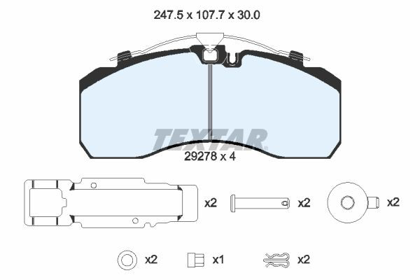 Купить 2927802 Textar Колодки тормозные задние, дисковые