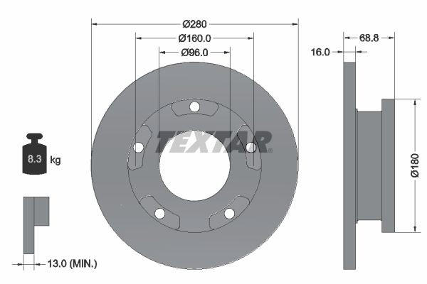 92159103 Textar Дисковый тормоз