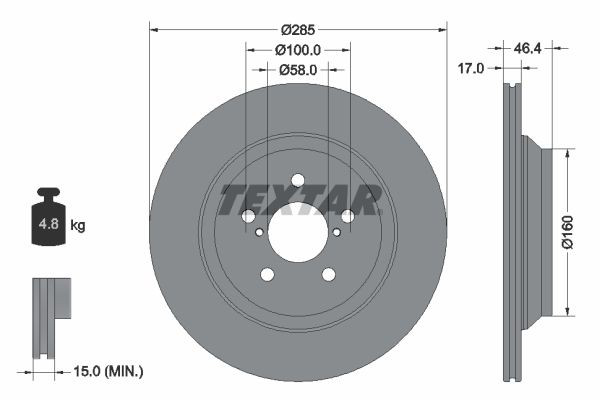 92309303 Textar Дисковый тормоз