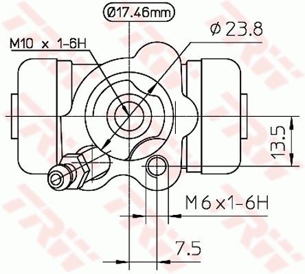 Рабочий тормозной цилиндр TRW BWA155 цена, от 12.72 USD