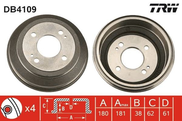 Купить DB4109 TRW Тормозной барабан