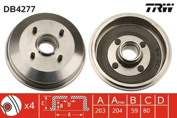 Купить DB4277 TRW Тормозной барабан