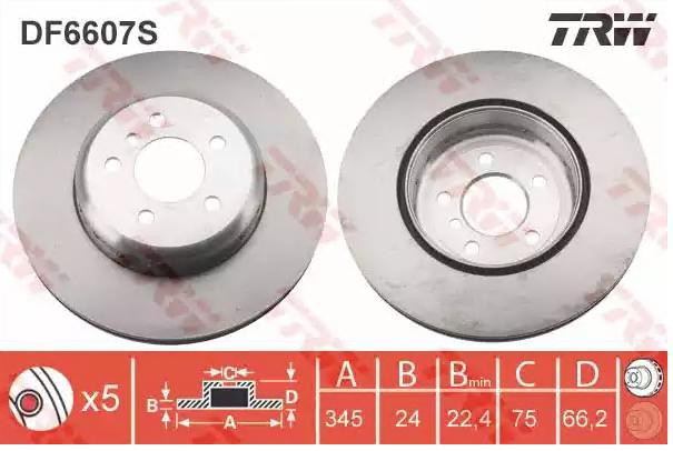 Задний тормозной диск TRW DF6607S цена, от 160.81 USD