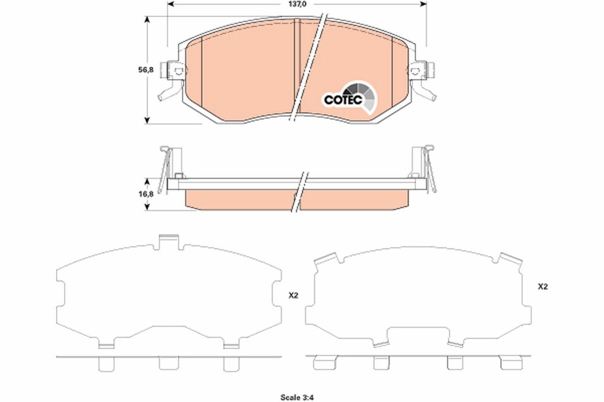 Купить GDB3519 TRW Колодки тормозные
