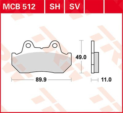 Колодки TRW MCB512 цена, от 31.43 USD