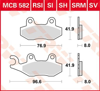 Передние тормозные колодки MCB582 TRW