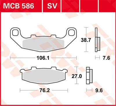 MCB586 TRW Колодки тормозные дисковые комплект