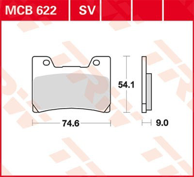 Передние тормозные колодки MCB622 TRW