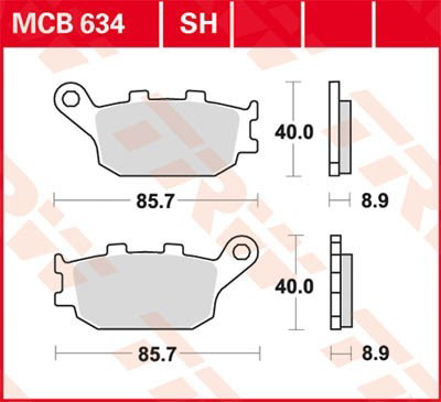 Купить MCB634SH TRW Колодки тормозные задние, дисковые