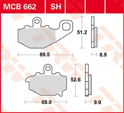 MCB662 TRW Колодки тормозные дисковые комплект
