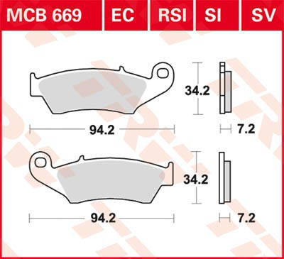 MCB669 TRW Колодки передние