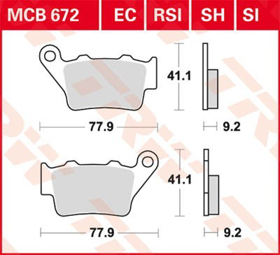 Колодки дисковые  TRW MCB672SI цена, от 25.21 USD