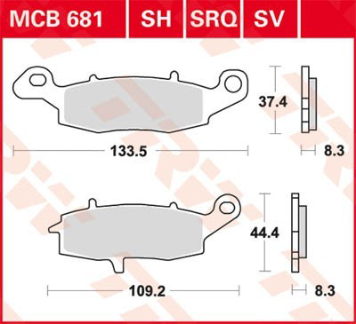 MCB681SH TRW Колодки передние