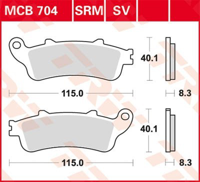 Колодки дисковые  TRW MCB704SRM цена, от 31.17 USD