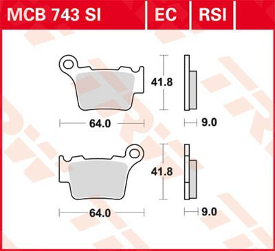 MCB743RSI TRW Колодки тормозные дисковые комплект