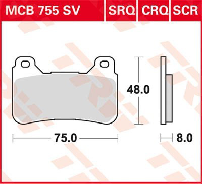 MCB755SV TRW Колодки передние