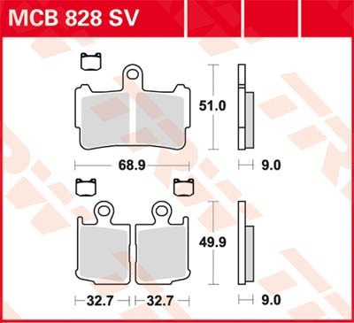 MCB828SV TRW Колодки передние