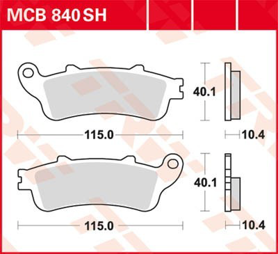 MCB840SH TRW Колодки тормозные дисковые комплект