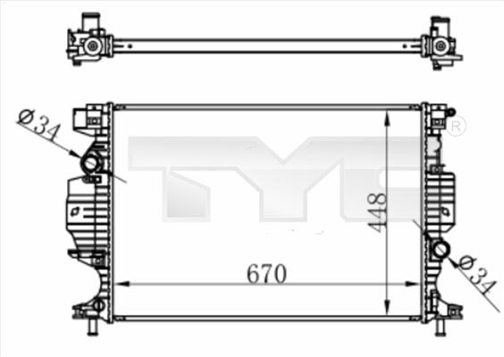 7100060 TYC Радиатор основной