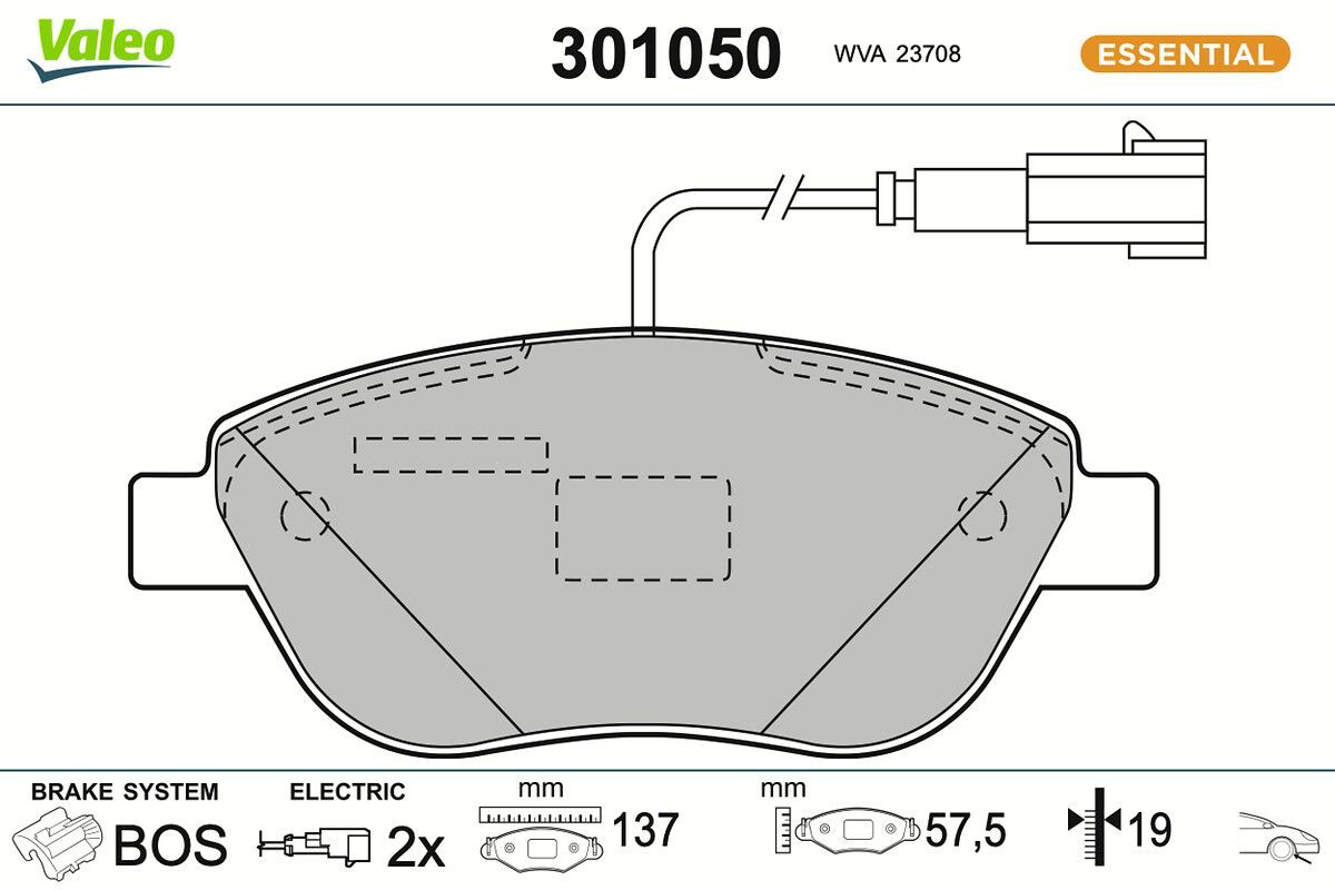 301050 VALEO Колодки передние