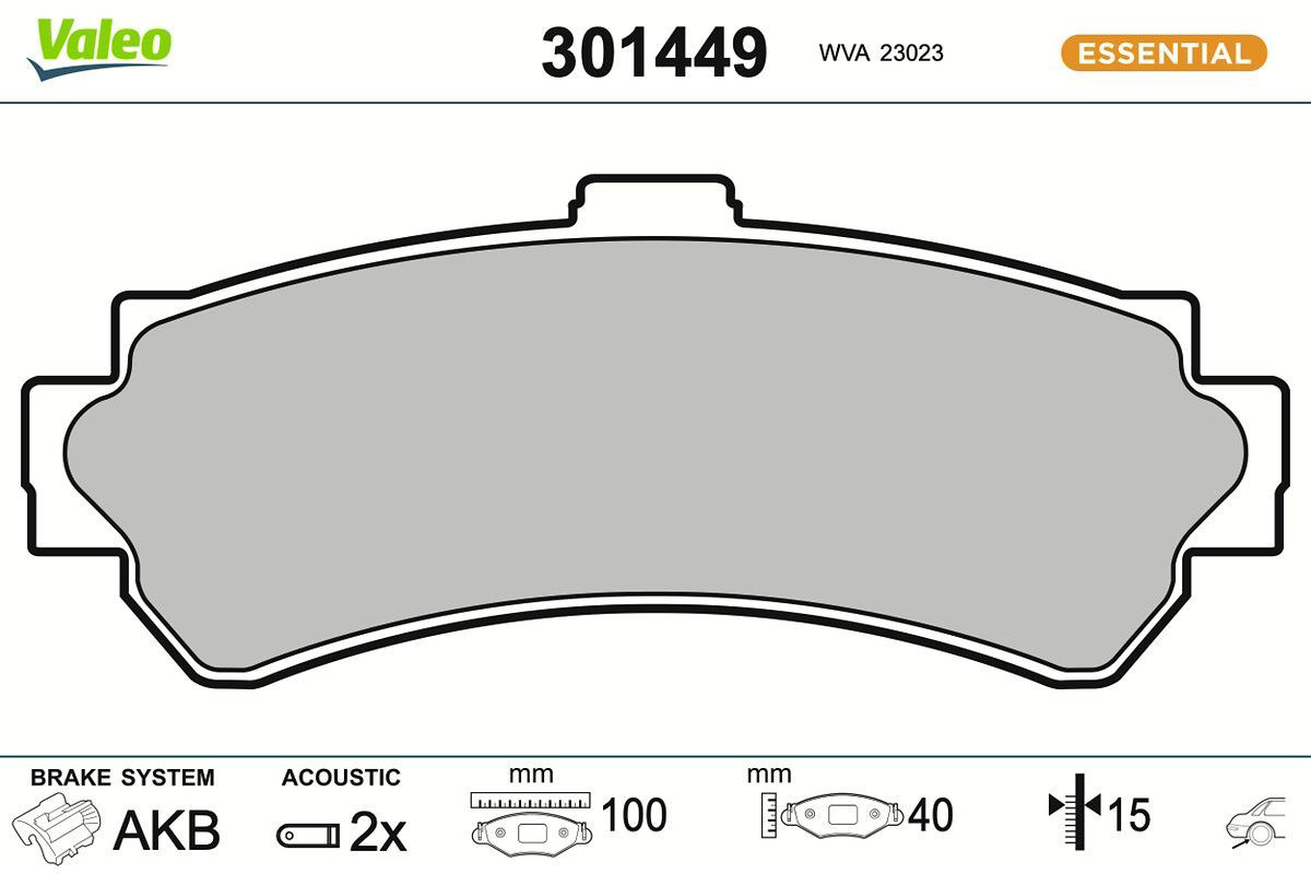 301449 VALEO Колодки тормозные дисковые комплект