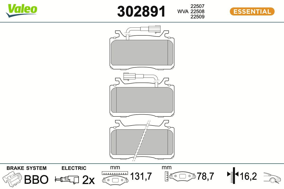 302891 VALEO Колодки передние