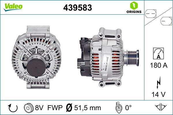 Автомобильный генератор VALEO 439583 цена, от 146.84 USD