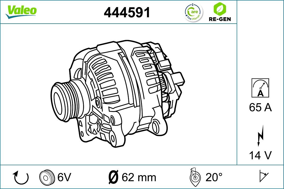 Автомобильный генератор VALEO 444591 цена, от 122.50 USD