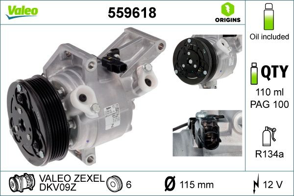 559618 VALEO Компрессор хладагента