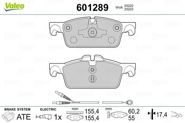 Купить 601289 VALEO Колодки тормозные