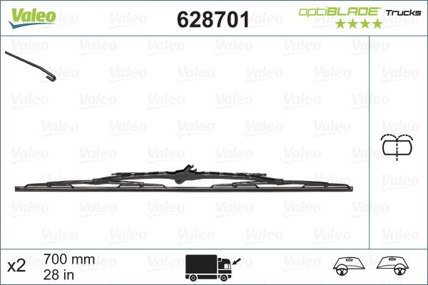 Купить 628701 VALEO Щетка-дворник лобового стекла водительская