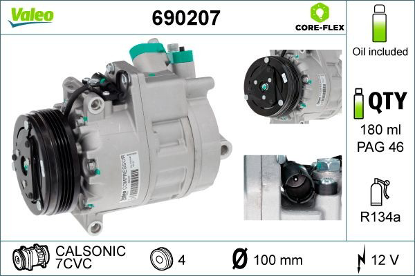 Компрессор кондиционера 690207 VALEO
