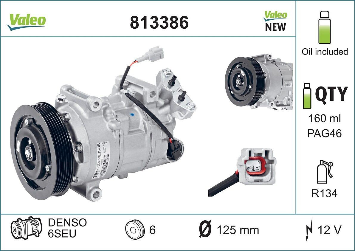 813386 VALEO Компрессор хладагента