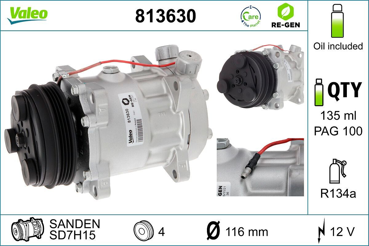 813630 VALEO Компрессор хладагента