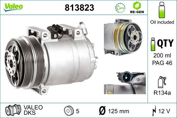 813823 VALEO Компрессор хладагента