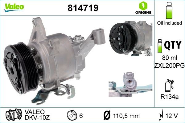 Компрессор кондиционера 814719 VALEO