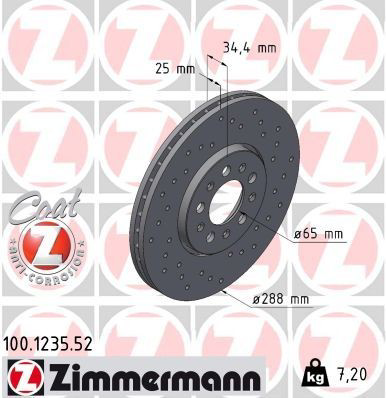Купить 100123552 Zimmermann Ротор тормозной