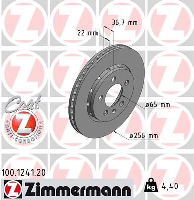 100124120 Zimmermann Дисковый тормоз