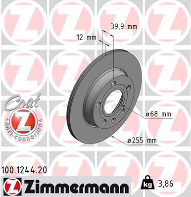 Тормозные диски 100124420 Zimmermann