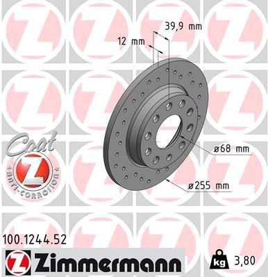 100124452 Zimmermann Дисковый тормоз