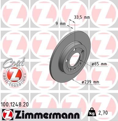 100124820 Zimmermann Дисковый тормоз