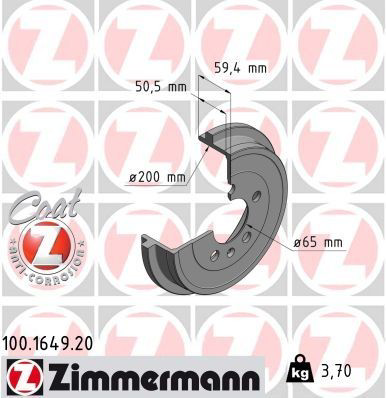 100164920 Zimmermann Тормозной барабан