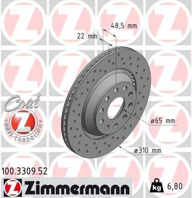 100330952 Zimmermann Дисковый тормоз
