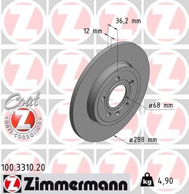 Тормозные диски 100331020 Zimmermann