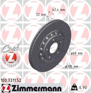 100331152 Zimmermann Дисковый тормоз
