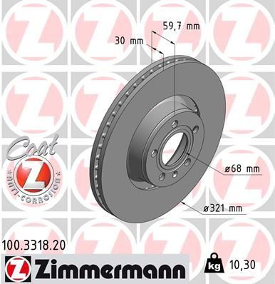 Тормоз дисковый передний Zimmermann 100331820 цена, от 62.40 USD
