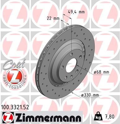 Задний тормозной диск Zimmermann 100332152 цена, от 71.04 USD