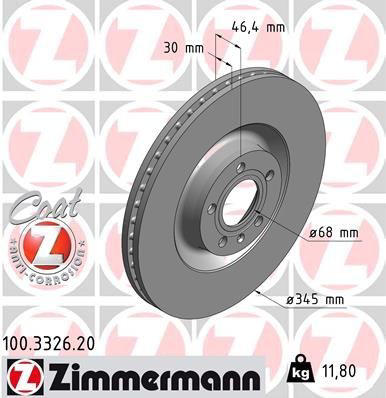 100332620 Zimmermann Диск тормозной передний