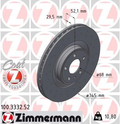 100333252 Zimmermann Диск тормозной передний